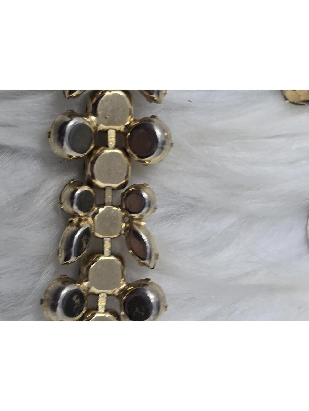 Vintage Regency Copper Gold AB Rhinestone Bracelet Set 7" - Picture 7 of 9